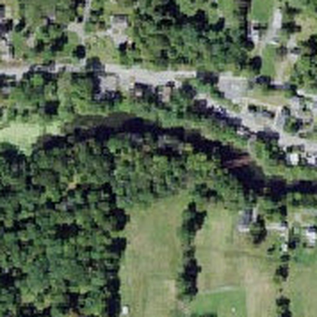 Aerial of Hudson Valley woods with its recorded boundary