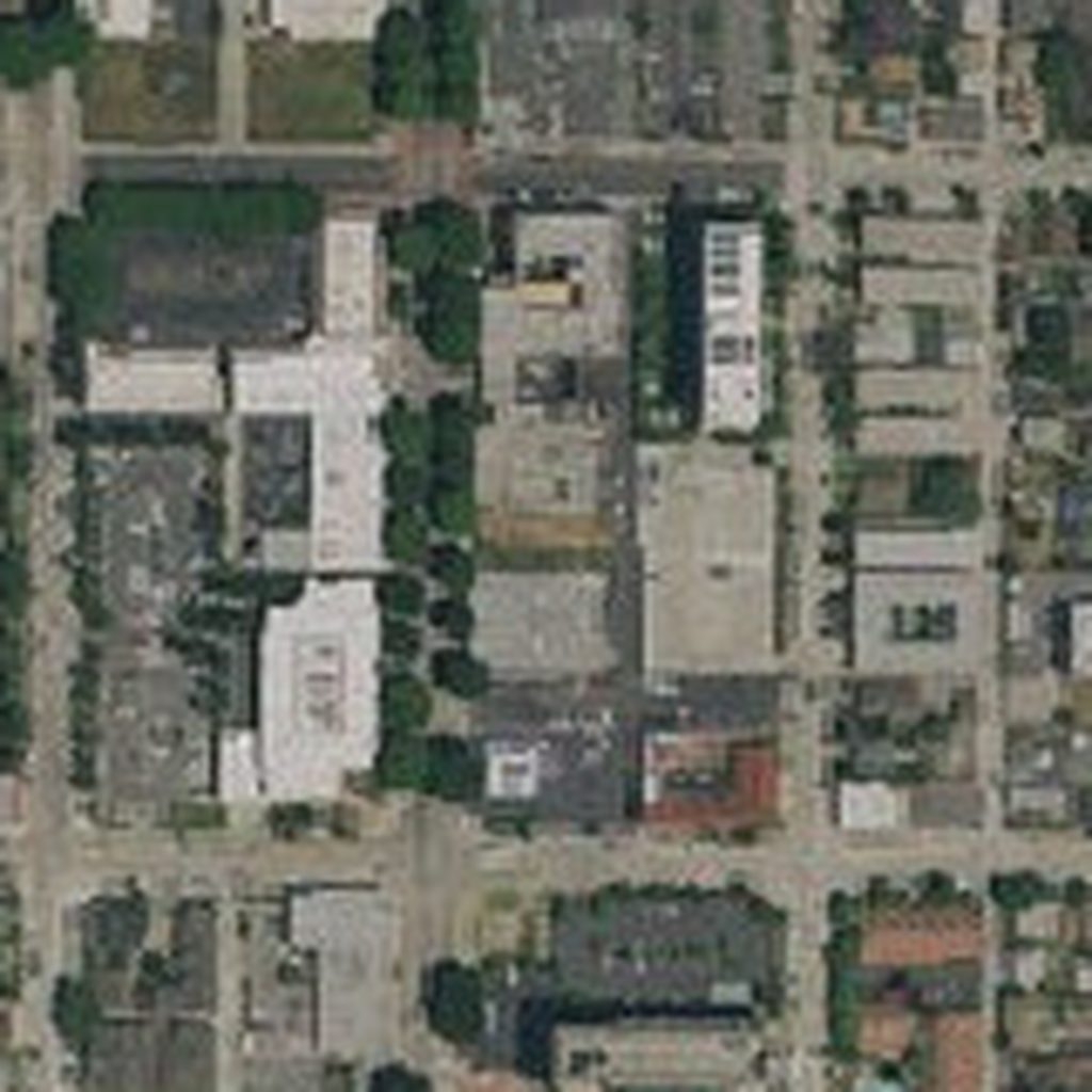 Aerial of Uptown Whittier with its recorded boundary